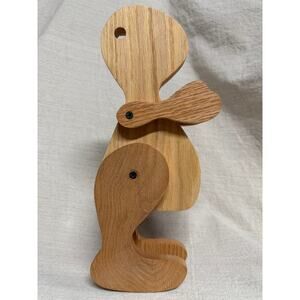 Handmade Wooden Articulated Man Sculpture Folk Art Figure Moving Limbs 12in